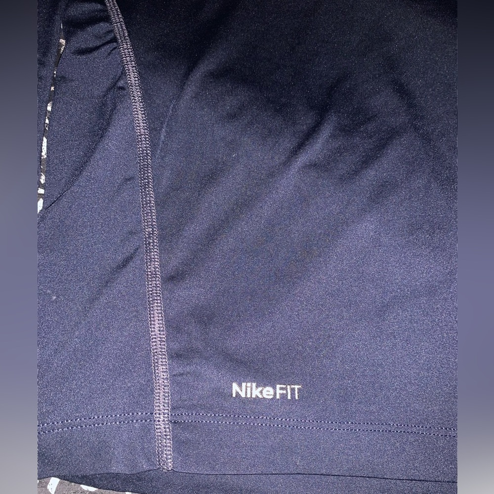 Nike navy tight long sleeve mock turtleneck dri fit athletic shirt - Picture 2 of 7